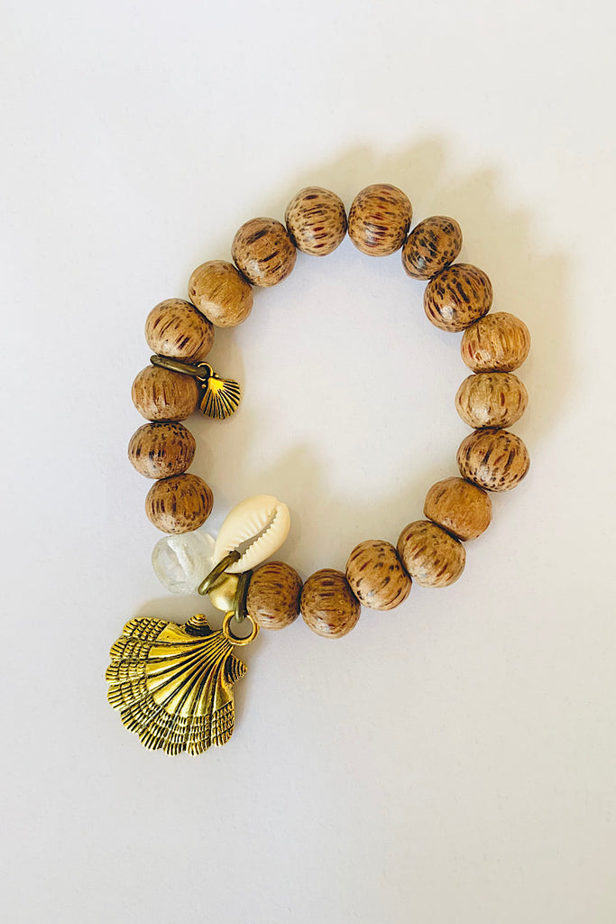 Coconut bead bracelet - gold